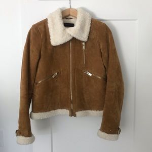 🎊🎉Host Pick🎉🎊Like New! Zara Suede Sherpa Jacket: Size M: Beautiful & so Cozy